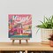Figured'Art Mini Paint by Numbers Kit for Adults with Frame Travel Poster Miami Small format 8"x8" - Craft Art Painting DIY Canvas Already Stretched on a Wooden Frame